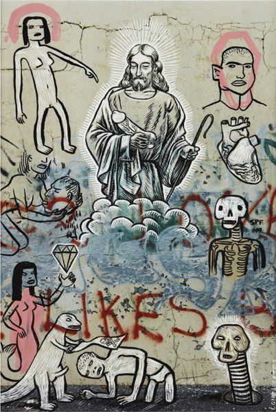 CONRAD BOTES, Good Shepherd, 2003: Good Shepherd, 2003 C-print with acrylic on Fujicolor Crystal Archive paper. 22 1/8 x 15 in. (56.2 x 38.1 cm) image; 24 x 17 in. (61 x 43.2 cm) sheet. Signed "CONRAD BOTES" lower right. SOUTH AFRICA P