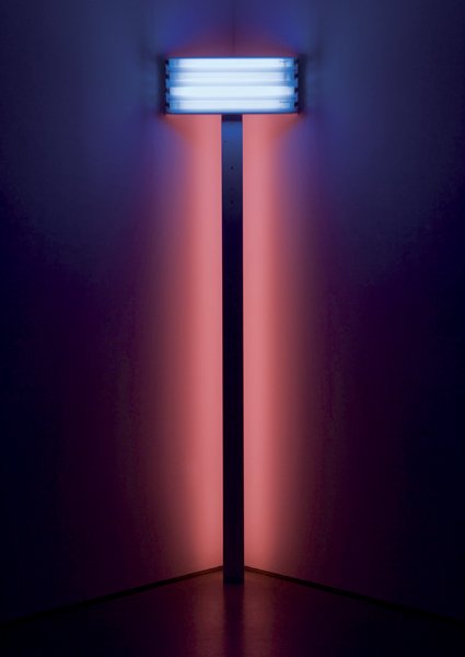 DAN FLAVIN, Untitled (to Jörg Schellmann), 1994: Untitled (to Jörg Schellmann), 1994 Blue and pink fluorescent lights. 96 x 24 x 7 7/8 in. (244 x 61 x 20 cm). This work is from an edition of five, of which only three were fabricated and is accompan