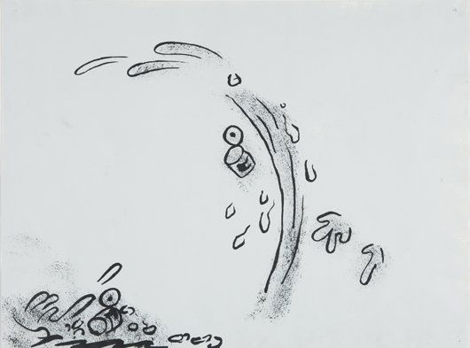 MIKE KELLEY, Garbage Drawing #37, 1988: Garbage Drawing #37, 1988 Ink and acrylic on paper. 24 x 32 in. (61 x 81.3 cm). Titled "37" on the reverse. Property from the Halsey Minor Collection PROVENANCE Metro Pictures, New York; Collection Fr