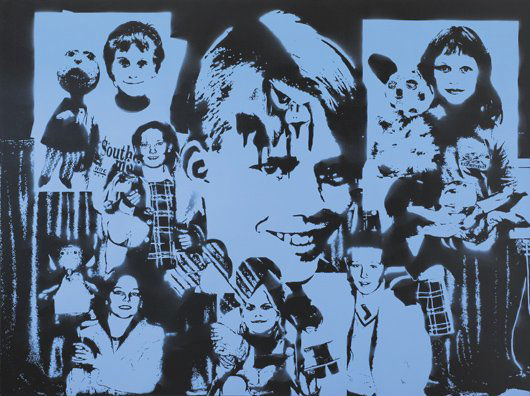 DAVID RATCLIFF, Puppet Show, 2005: Puppet Show, 2005 Acrylic on canvas. 72 x 96 in. (182.9 x 243.8 cm). Signed, titled and dated "David Ratcliff, Puppet Show, October 2005" on the overlap. PROVENANCE team (gallery inc.), New York