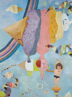 CHINATSU BAN, To You, Far Away, 2005: To You, Far Away, 2005 Acrylic on canvas. 102 1/4 x 76 1/4 in. (259 x 194 cm). Signed and dated "Chinatsu Ban 2005" on the reverse. PROVENANCE Marianne Boesky Gallery, New York © 2005 Chinatsu Ban/Ka