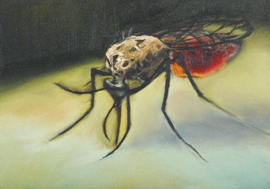 DAN ATTOE, Mosquito In My Soul, 2003: Mosquito In My Soul, 2003 Oil on panel. 4 7/8 x 7 in. (12.4 x 17.8 cm). Signed, titled and dated "Dan Attoe Mosquito in my soul 2003" on the reverse. PROVENANCE Peres Projects, Los Angeles