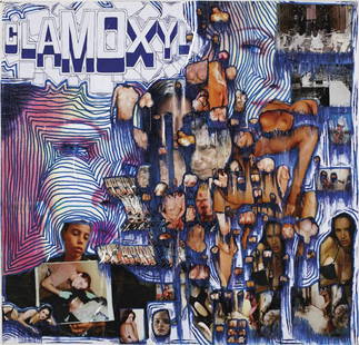 THOMAS HIRSCHHORN, Clamoxyl La Serie des Antibioti: Clamoxyl La Serie des Antibiotiques, 2005 Ink, felt-tip pen and collaged magazine photographs on paper in plastic laminated cover. 31 5/8 x 33 in. (80.3 x 83.8 cm). Titled "Clamoxyl" upper left; signe
