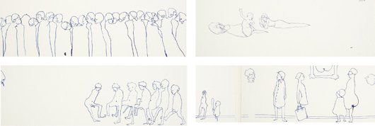DASHA SHISHKIN, Four works: Untitled, 2005: Four works: Untitled, 2005 Ink on paper. Each: 5 x 15 1/2 in. (12.7 x 39.4 cm). Each signed and dated "Dasha Shishkin 2005" on the reverse. PROVENANCE Brooklyn Fire Proof, New York