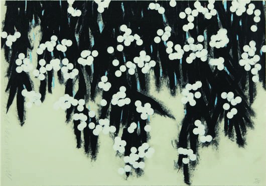 DONALD SULTAN, Mimosas, 2008: Mimosas, 2008 Screenprint in colors, on wove paper, the full sheet, S. 27 1/2 x 39 1/4 in. (69.9 x 99.7 cm) signed with initials, titled, dated `2007' and numbered 46/108 in pencil (there were also 18