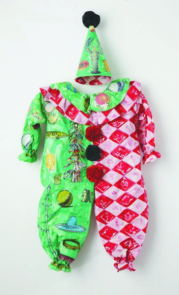 JANE HAMMOND, Clown Suit, 1995: Clown Suit, 1995 Three-dimensional lithograph and screenprint in colors with collage, on Handmade Chiri paper, 56 x 46 x 10 in. (142.2 x 116.8 x 25.4 cm) signed, dated `1995' and numbered 10/45 in pen