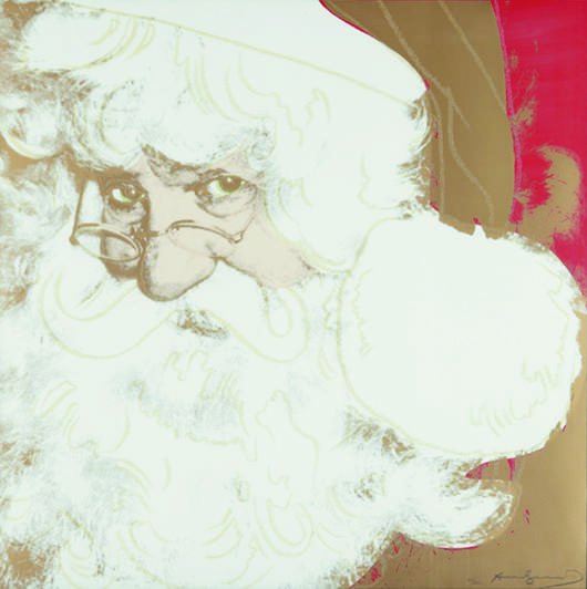 ANDY WARHOL, Myths: Santa Claus, 1981: Myths: Santa Claus, 1981 Screenprint in colors with diamond dust, on Lenox Museum Board, the full sheet, S. 38 x 38 in. (96.5 x 96.5 cm) signed and numbered 47/200 in pencil (there were also 30 artist