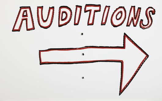 MIKE KELLEY, Street Sign, 2004: Street Sign, 2004 Screenprint in colors, on white enamel aluminum panel with puncture holes. 15 x 24 in. (38.1 x 61 cm). Signed, dated and numbered 50/100 in black ink on the reverse, published by Con