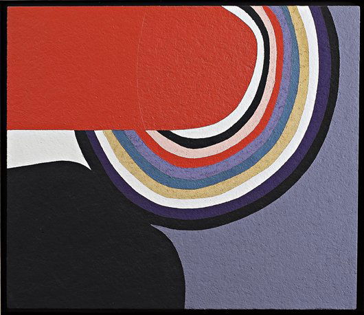 ALBERTO BURRI, Cellotex, 1982: Cellotex, 1982 Acrylic on fiberboard in artist frame. 47 × 54 cm (18 1/2 × 21 1/4 in). Signed and dated 'Burri 82' on the reverse.? PROVENANCE Acquired directly from the artist by the present owner?