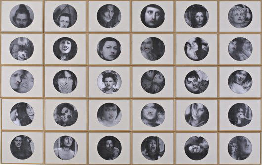 FRANCESCO VEZZOLI, Anna Magnani & Suso Cecchi D'Ami: Anna Magnani & Suso Cecchi D'Amico, 1999 Laser print on embroidered canvas in artist's frame in 30 parts. Each: 30.2 × 40 cm (11 7/8 × 15 3/4 in). This work is unique and is accompanied by a cert