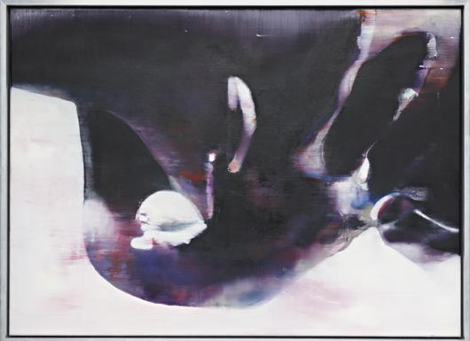 JOHANNES KAHRS, Hand, 2001-02: Hand, 2001-02 Oil on canvas in the artist's metallic and Perspex frame. 77.5 x 104 x 6 cm. (30 1/2 x 41 x 2 1/2 in). Signed, titled and dated ' J. Kahrs "Hand" 2001/02' on the reverse. ‡ ♠