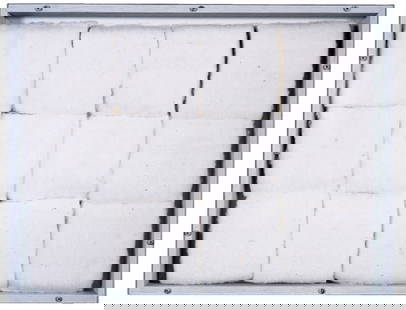 PIERO MANZONI (1933-1963) ACHROME signed "Pi: PIEROMANZONI(1933-1963)ACHROMEsigned "Piero Manzoni" on the reverse cotton-wool-picture on cardboard12¼ x 16 in. (31 x 41 cm)executed in 1960this work is registered with the Opera Piero