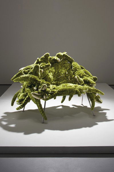 FERNANDO AND HUMBERTO CAMPANA, Alligator' chair fr: Alligator' chair from the Banquete Series, 2005 Stuffed animals, canvas, tubular stainless steel. 85 cm (33 1/2 in) high Manufactured by Estudio Campana, Brazil. One alligator embroidered with 'Camp
