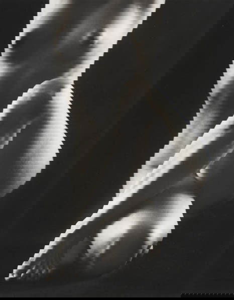 RUTH BERNHARD, Crossover, 1969: Crossover, 1969 Selenium-toned gelatin silver print, printed later. 9 3/8 x 7 3/8 in. (23.8 x 18.7 cm). Signed in pencil on the mount; signed, titled, dated in pencil and copyright credit stamp on the