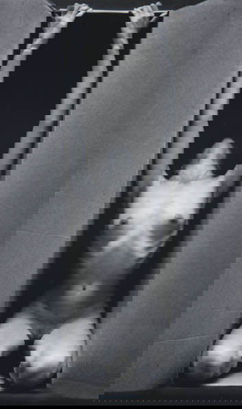 RUTH BERNHARD, In the Box (Vertical), 1963: In the Box (Vertical), 1963 Selenium-toned gelatin silver print, printed later. 13 5/8 x 8 1/8 in. (34.6 x 20.6 cm). Signed in pencil on the mount; signed, titled, dated in pencil and copyright credit