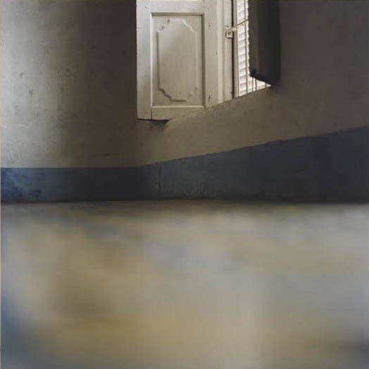 ELISA SIGHICELLI, Window with Blue Skirting Board,: Window with Blue Skirting Board, 2002 Color coupler print with lightbox ?? 48 x 48 in. (121.9 x 121.9 cm). Signed, titled, dated and numbered 1/3 in ink on the reverse of the lightbox.