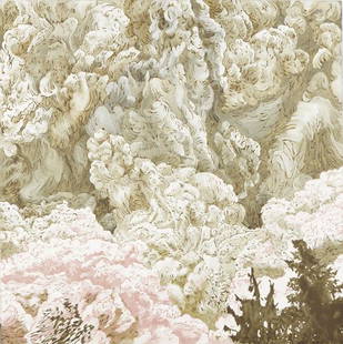 FERNANDA BRUNET, Monserrat, 1999: Monserrat, 1999 Oil on linen. 58 1/2 x 62 1/4 in. (148.6 x 158.1 cm). Signed, inscribed and dated "FB53 1999" on the reverse. MEXICAN PROVENANCE Private Collection, New York