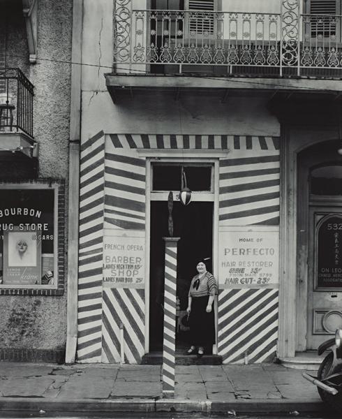 WALKER EVANS, Barber Shop, New Orleans, 1935: Barber Shop, New Orleans, 1935 Gelatin silver print from Walker Evans: Selected Photographs, printed 1971. 24 x 19.2 cm (9 7/16 x 7 9/16 in). Signed by the photographer, dated '1936-1971', numbered