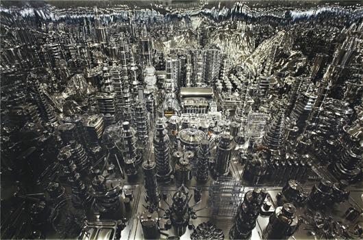 ZHAN WANG, Urban Landscape – Chicago, 2005: Urban Landscape – Chicago, 2005 Colour coupler print, flush-mounted. 139.7 x 213.4 cm (55 x 84 in). Signed, titled in Chinese, dated and numbered 2/5 in ink in the margin. PROVENANCE Acquired direct