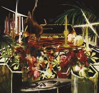 ROSSON CROW, Chardin's GTO, 2006: Chardin's GTO, 2006 Diptych: Oil and acrylic on linen. Overall dimensions: 77 x 83 in. (195.6 x 210.8 cm). Signed and dated "Rosson Crow 2006" on the crossbar. PROVENANCE Canada Gallery, New York EXHI