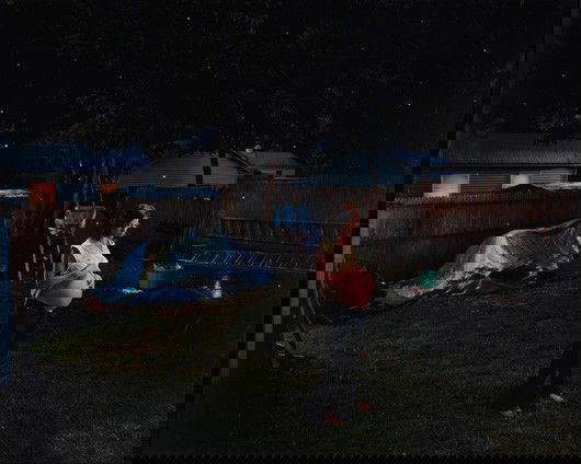 GREGORY CREWDSON, Untitled (Pregnant Woman), 2001: Untitled (Pregnant Woman), 2001 Digital c-print. 48 x 60 in. (121.9 x 152.4 cm). Signed "Gregory Crewdson" on a label adhered to the reverse. This work is from an edition of ten. PROVENANCE Luhring Au