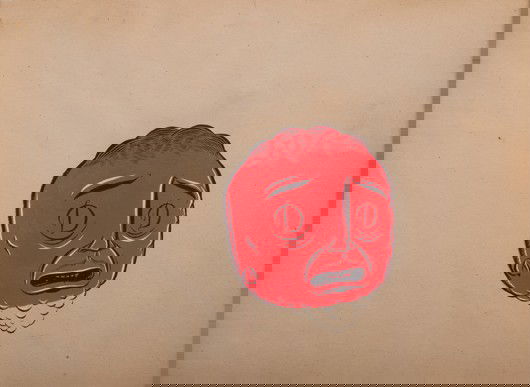 BARRY MCGEE, Untitled (red Head with Black D.D), 2: Untitled (red Head with Black D.D), 2003 Mixed media on paper. 9 1/2 x 11 in. (24.1 x 27.9 cm). PROVENANCE Roberts & Tilton, Los Angeles