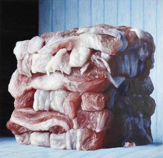 CINDY WRIGHT, Baconcube 7, 2006: Baconcube 7, 2006 Oil on canvas. 65 x 67 in. (165.1 x 170.2 cm). Signed, titled and dated "Wright C, Baconcube 7, 2006" on the reverse. PROVENANCE Mark Moore Gallery, Santa Monica