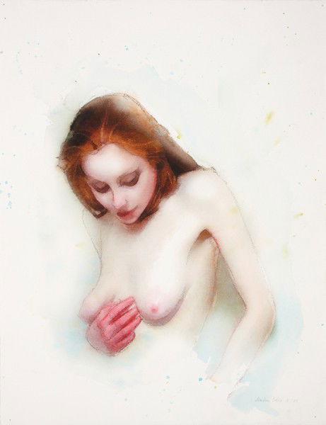 MARTIN EDER, Memoirs of My Nervous Illness 372 ME/: Memoirs of My Nervous Illness 372 ME/girl, 2002 Charcoal and watercolor on paper. 11 1/8 x 8 1/2 in. (28.3 x 21.6 cm). Signed and dated "Martin Eder 11/02" lower right; also titled and dated "Memoirs