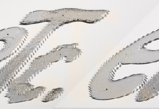 ROB WYNNE, Etc., 2009-2010: Etc., 2009-2010 Poured and mirrored glass (in four parts). Overall: 19 x 29 in. (48.3 x 73.7 cm). Signed and dated "R. Wynne 2009" on the reverse of the "e"; signed and dated "Rob Wynne 2010" on the r