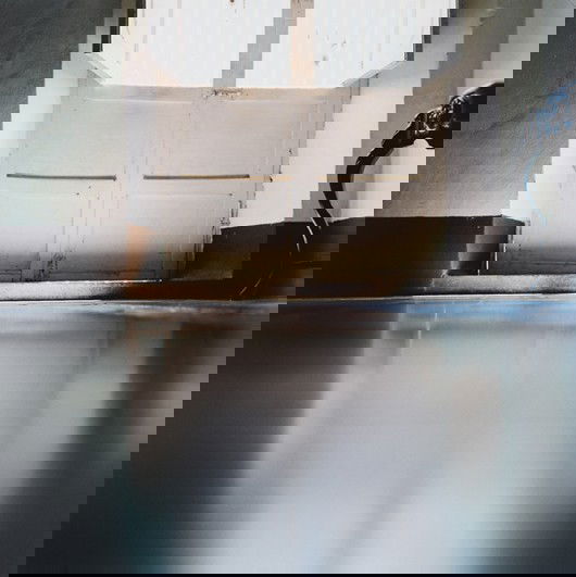 ELISA SIGHICELLI, Door with Shutters, 2002: Door with Shutters, 2002 C-print on light box. 48 1/4 x 48 1/4 x 1 1/2 in. (122.6 x 122.6 x 3.8 cm). Signed, titled, dated "Elisa Sighicelli, Door with Shutters, 2002" and numbered of three on the rev