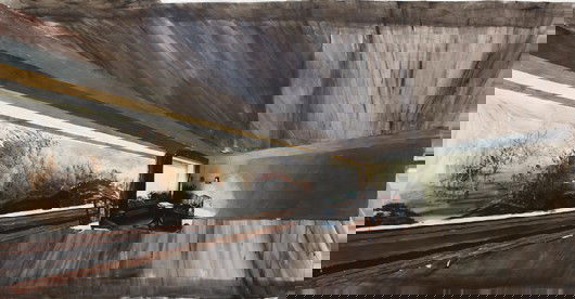 AMELIE VON WULFFEN, Untitled (Wohnzimmer im Winter: Untitled (Wohnzimmer im Winter), 2002-2003 Oil, watercolor, photograph and paper collage on paper. 30 1/2 x 58 5/8 in. (77.5 x 148.9 cm). Signed and dated "Wulffen 2002/03" on the reverse. PROVENANCE