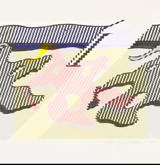 ROY LICHTENSTEIN, Surrealist series: Nude on the Be: Surrealist series: Nude on the Beach, 1978 Lithograph in colors, on Arches 88 paper, with full margins, I. 14 1/2 x 15 3/4 in. (36.8 x 40 cm); S. 25 3/4 x 24 1/2 in. (65.4 x 62.2 cm) signed, dated `78