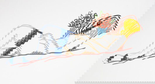 TOM WESSELMANN, Nude with Bouquet and Stockings, 1: Nude with Bouquet and Stockings, 1992 Screenprint in colors, on Museum Board, with full margins, I. 20 x 68 in. (50.8 x 172.7 cm); S. 45 x 80 in. (114.3 x 203.2 cm) signed and numbered 14/100 in penci