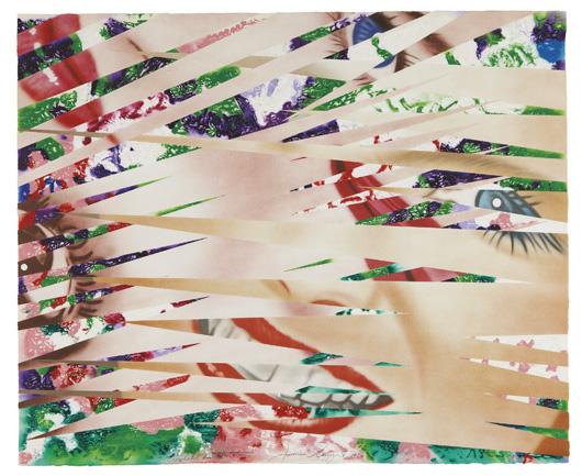 JAMES ROSENQUIST, Crosshatch and Mutations, 1986: Crosshatch and Mutations, 1986 Editioned monoprint with lithograph collage in colors, on Arches paper, the full sheet, S. 42 x 51 1/4 in. (106.7 x 130.2 cm) signed, titled, dated `1986' and numbered 8