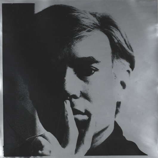 ANDY WARHOL, Self-Portrait, 1966: Self-Portrait, 1966 Screenprint, on silver coated paper, the full sheet, S. 23 x 23 in. (58.4 x 58.4 cm) signed and numbered 267/300 in blue ball-point pen on the reverse, with the Andy Warhol Art Aut