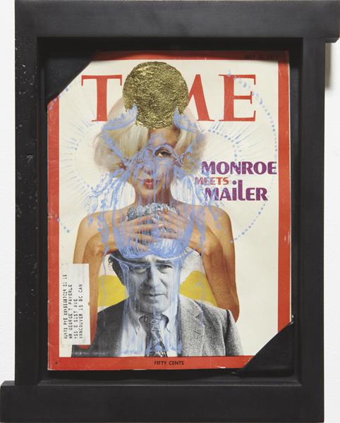 MATTHEW BARNEY, Isis and Osiris, 2008: Isis and Osiris, 2008 Lapis lazuli and gold leaf on July 16, 1973 issue of Time magazine, 14 x 10 3/4 in. (35.6 x 27.3 cm) incised with signature and dated '08' on the reverse, numbered 6 from an edit