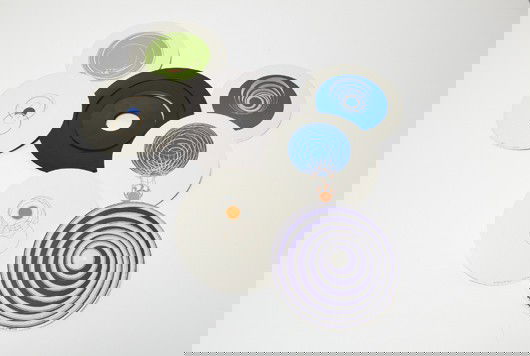 MARCEL DUCHAMP, Rotoreliefts (Optical Discs), 1935: Rotoreliefts (Optical Discs), 1935-1965 Twelve offset lithographs in colors, printed on both sides of six paper discs, the full sheets, diameter: 10 in. (25.4 cm) from the total edition of 1755 (the e