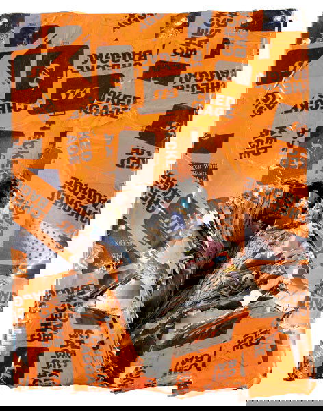 TOM SACHS (b. 1966) PAPER MAGAZINE SHOT WITH: TOM SACHS(b. 1966)PAPER MAGAZINE SHOT WITH MY MOSSBERG 590, TWICEsigned and dated on the reverse paper magazine with bagg