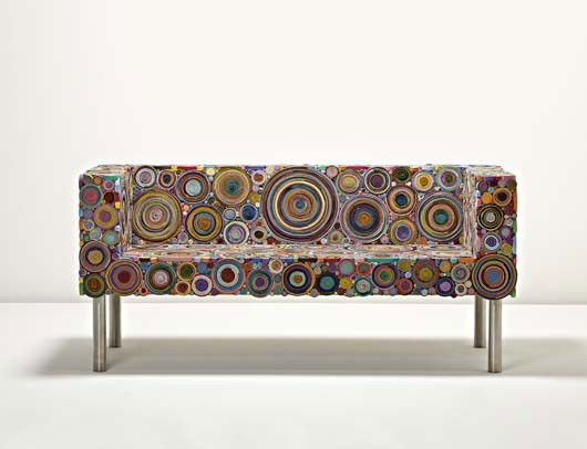 FERNANDO and HUMBERTO CAMPANA, "Sushi" sofa, ca. 20: Sushi" sofa, ca. 2002 Carpet, rubber, ethylene vinyl acetate (EVA), fabric, wood, stainless steel. 31 1/2 x 64 x 30 3/8 in. (80 x 162.6 x 77.2 cm.) Produced by Estudio Campana, Brazil. Second artist's