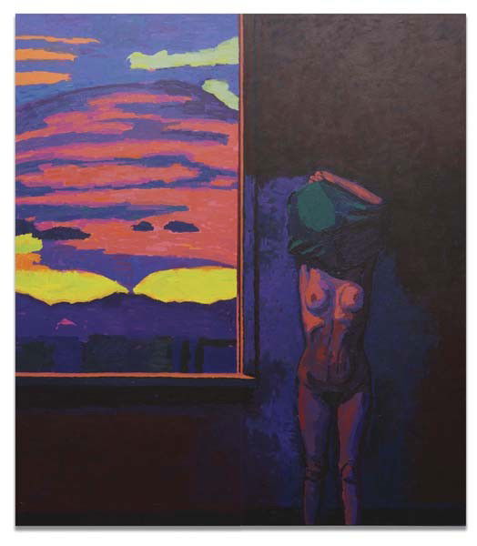 GRAHAM NICKSON, Study for "Red Cloud", 1982-1984: Study for "Red Cloud", 1982-1984 Diptych. Acrylic on canvas. Overall dimensions: 108 x 96 in. (274.3 x 243.8 cm). Signed, titled and dated "Graham Nickson, 1982-84, Study for 'Red Cloud;'" on the stre