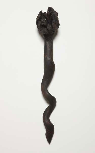 JAMES SURLS, Black Flower, 1984: Black Flower, 1984 Pine and rosewood with dark stain. 46 x 8 x 8 1/2 in. (116.8 x 20.3 x 21.6 cm). PROVENANCE Fuller Goldeen Gallery, San Francisco