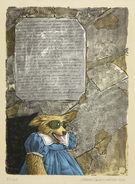 DONALD ROLLER WILSON, Patricia's Mother had Come f: Patricia's Mother had Come from the Yucatan, 1985 Lithograph in colors. Signed, dated and numbered 37/60 in pencil, shrink-wrapped.