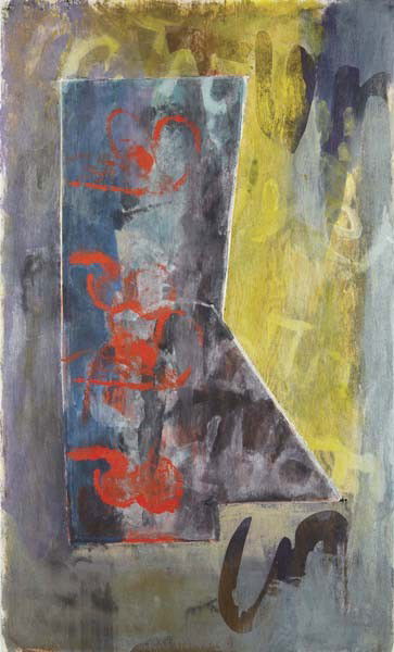 JOHN WALKER, Form at Salsipuedes, 1986: Form at Salsipuedes, 1986 Oil, ink and dry pigment on paper. 70 x 41 1/2 in. (177.8 x 105.4 cm). Signed and dated "Walker 86" lower right. PROVENANCE Irving Galleries Fine Arts, Palm Beach