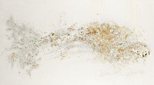 GEORG HEROLD, Untitled, 1990: Untitled, 1990 Caviar and resin on canvas. 180 × 320 cm (71 × 126 in). Signed and dated 'Herold 1990' on the reverse. ♠ PROPERTY FROM THE VALENCIA CONTEMPORARY ART COLLECTION PROVENANCE Gale