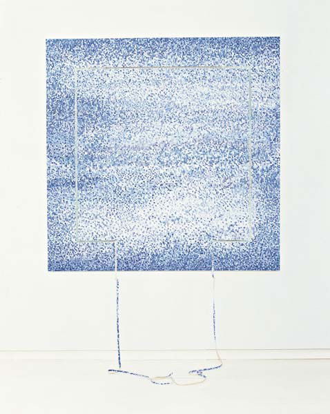 Elena Del Rivero, Artemis, the Cloud, 2003: Artemis, the Cloud, 2003 Oil and thread on canvas. 178 x 178 cm. (70 1/8 x 70 1/8 in.) ♠ PROVENANCE Galería Elvira Gonzalez, Madrid EXHIBITED Madrid, Galería Elvira González, Elena del Rivero