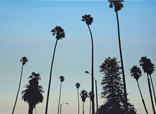 Glen Rubsamen, If we can't have spots where no man: If we can't have spots where no man has ever been, at least we can have spots where no man is at the moment, 2005 Acrylic on linen. 180 x 250 cm (71 x 98 3/8 in). Signed, titled and dated 'Glen Rubsam