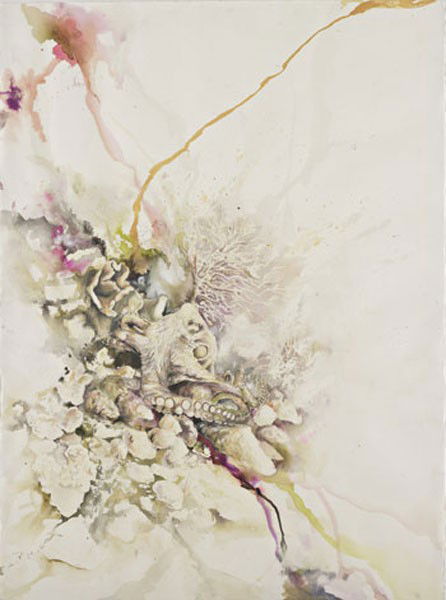 Violet Hopkins, Octopus on pink pebbles, 2006: Octopus on pink pebbles, 2006 Ink on paper. 76.2 × 57.2 cm (30 × 22 1/2 in). Signed 'Hopkins 2006' on the reverse. PROVENANCE Vamiali Gallery, Athens EXHIBITED Athens, Vamiali Gallery, Sunset in Atg