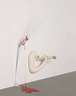 Matthew Ronay, Rims, 2005: Rims, 2005 MDF, wood, steel and paint. 44 x 34 x 28 1/2 in. (111.8 x 86.4 x 72.4 cm). PROVENANCE Marc Foxx Gallery, Los Angeles EXHIBITED London, Parasol Unit Foundation for Contemporary Art, Matthew