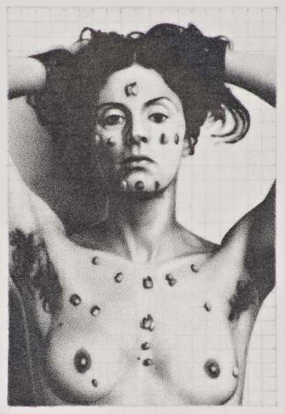 Dan Fischer, Hannah Wilke, 2005: Hannah Wilke, 2005 Graphite on paper. Image: 3 1/2 x 2 1/2 in. (8.9 x 6.4 cm); sheet: 15 x 11 1/4 in. (38.1 x 28.6 cm). PROVENANCE Derek Eller Gallery, New York; ACME, Los Angeles