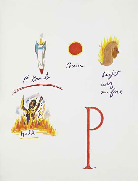 Mike Kelley, X-C Primer, 1995: X-C Primer, 1995 Gouache and mixed media on paper. 26 x 20 in. (66 x 50.8 cm). Signed, titled and dated "X-C Primer, Mike Kelley, 1995" on the reverse. PROVENANCE Patricia Correia Projects, Californi